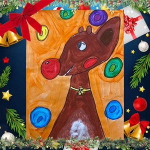 christmas art class reindeer painting
