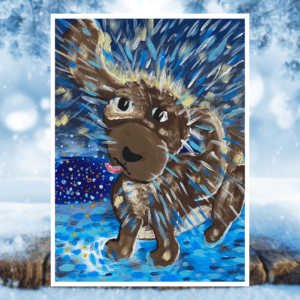 Wet-Winter-Dog-on-Canvas
