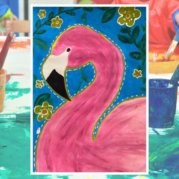 Flamingo on Canvas Art