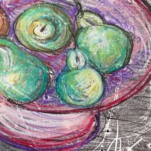 Avocado in basket drawing