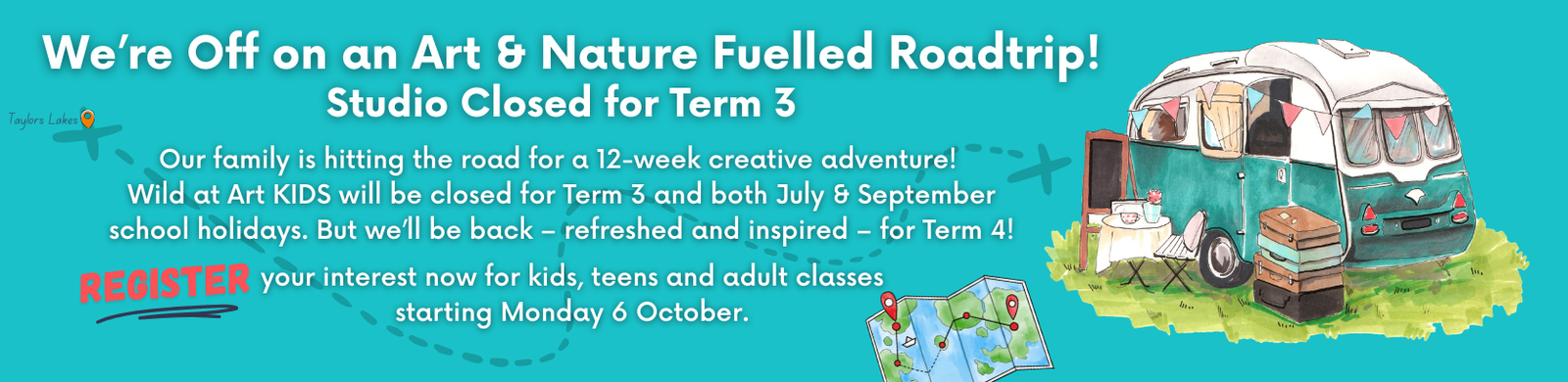 Term Class Reminder Banner Studio close for 12-week