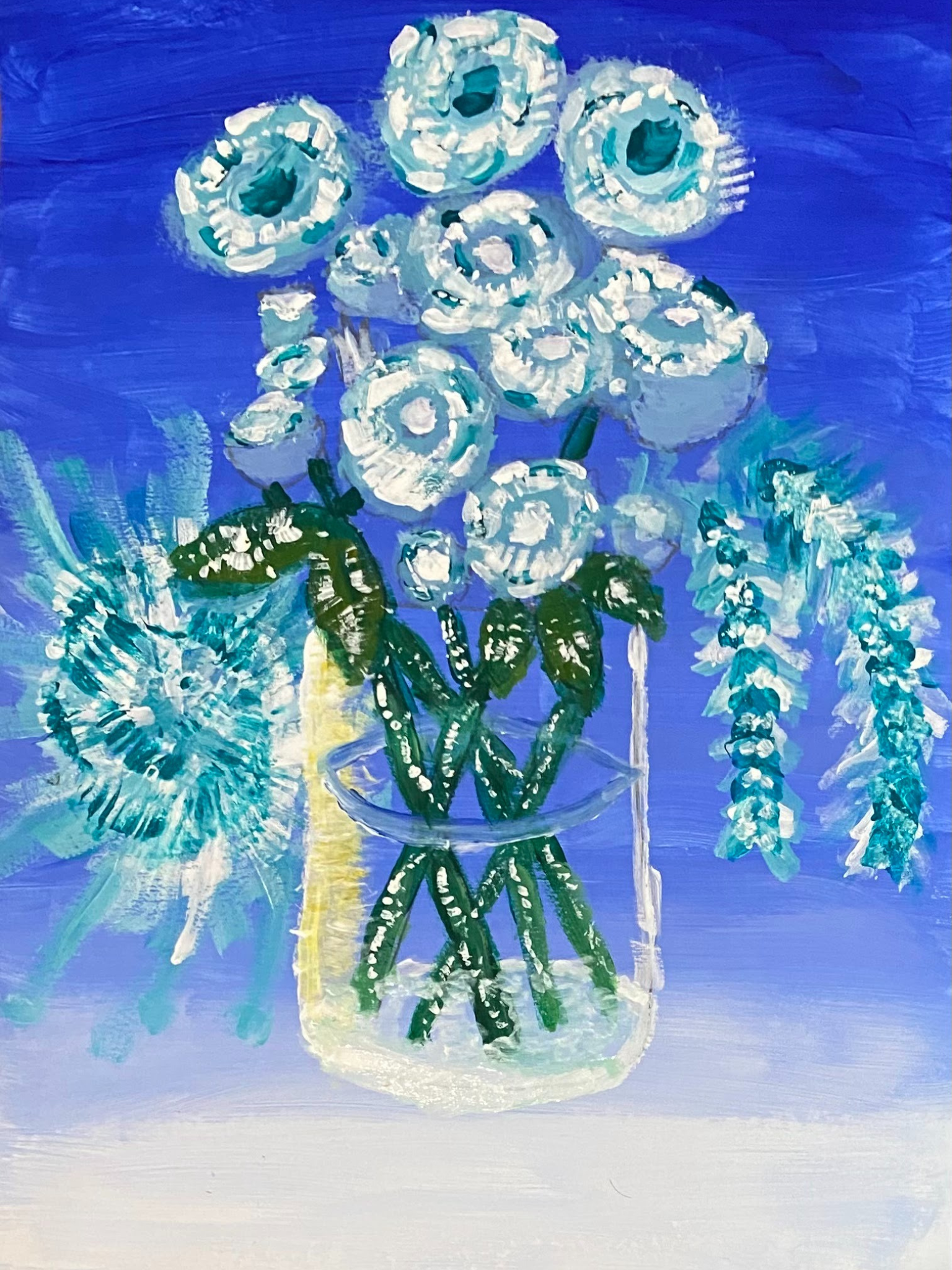 Flower Paint in Canvas
