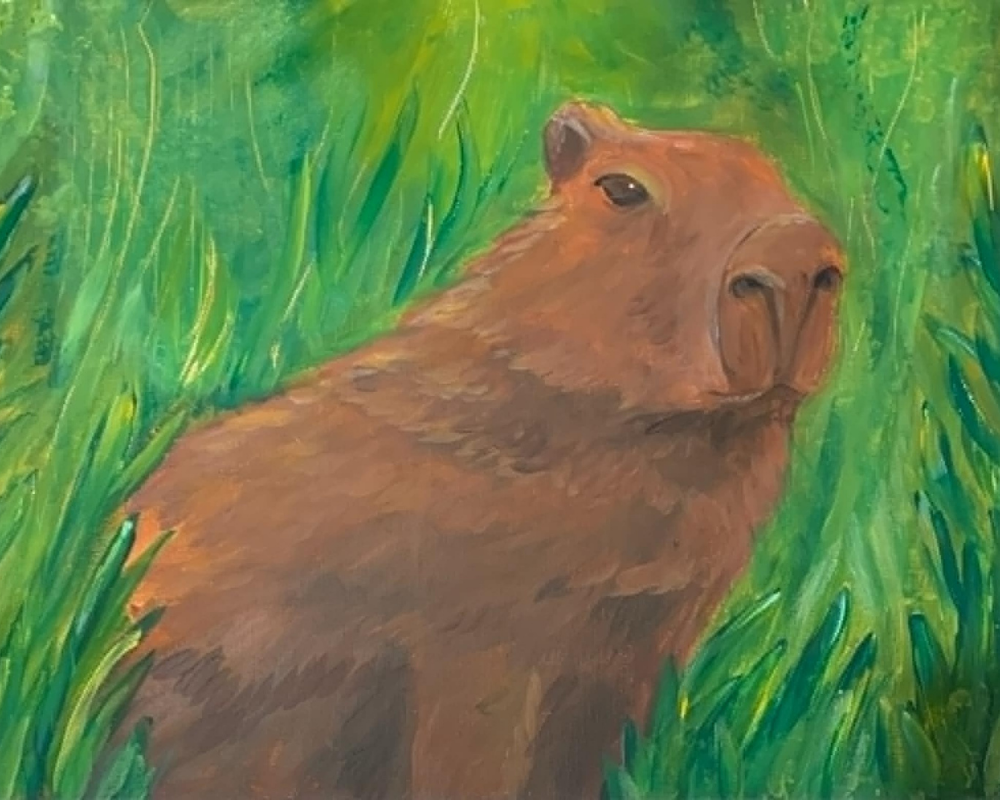 alpaca painting in canvas