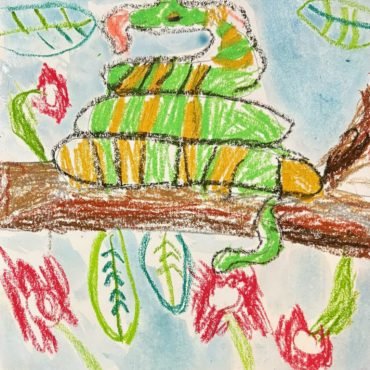 Colourful Snake drawing